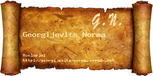 Georgijevits Norma névjegykártya